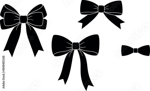 Collection of elegant black bows