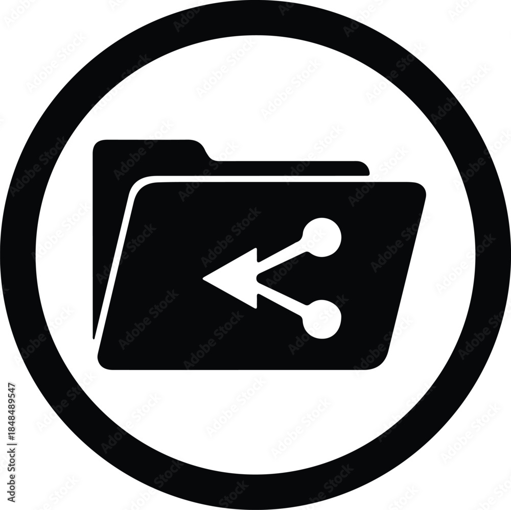 Φωτογραφία Vector file folder share data transfer connection network glyph silhouette Illus