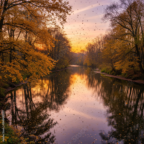 Autumn River Reflection