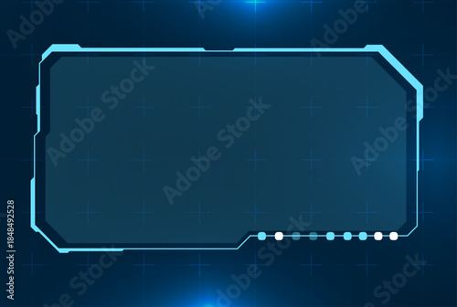 Futuristic Blue Technology Dashboard UI. A modern digital dashboard vector with glowing blue interface frames, sci-fi control panel elements, and futuristic technology design for UI