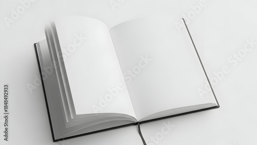 Open book on white background