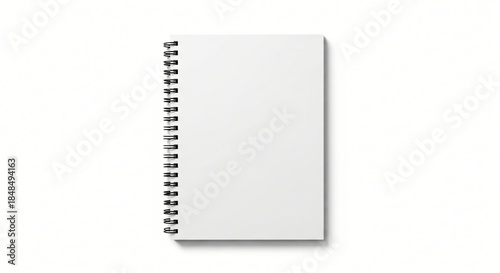 Blank White Spiral Notebook Isolated on White Background Perfect for Mockups Notes and Creative Projects