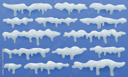 Winter Snow and Glacial Ice Drips Collection