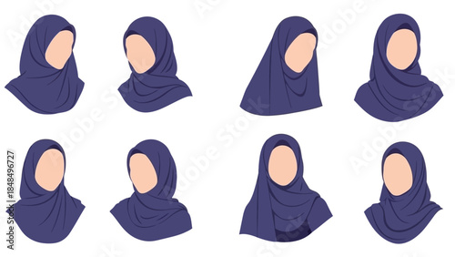 Collection of Diverse Islamic Hijab Styles for Women Showcasing Modesty and Elegance