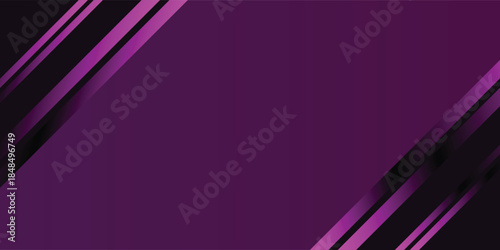 A modern abstract background with diagonal black and vibrant purple stripes on a deep violet gradient.