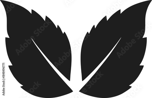 Black Leaf Silhouette Design Element.
