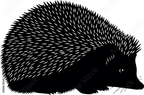 Black Silhouette of a Hedgehog.