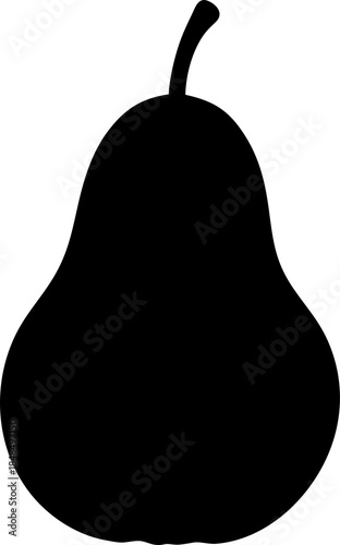 Black Silhouette of a Pear.