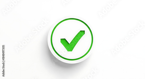 Green checkmark symbol in white circle with shadow, verification and approval concept for business, success, and quality Free Download Green checkmark symbol in white circle with shadow, verification and approval concept for business, success, and quality - GFXLoad