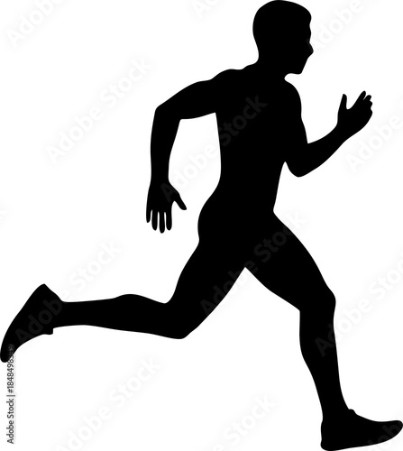 Silhouette of Running Man.