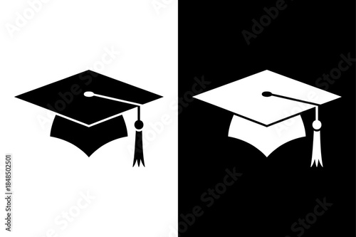 Graduation Hat Icon Vector. Student Achievement and Education Symbol