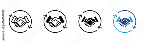 Trade icon set multiple style collection