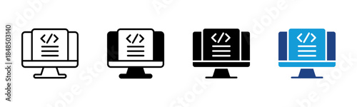 Programming icon set multiple style collection