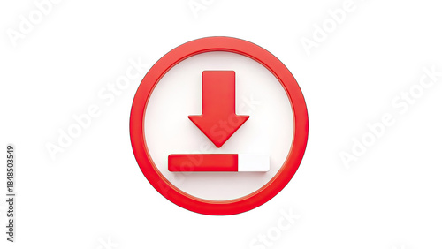 Free Download Download Icon with Progress Bar on White Background - GFXLoad
