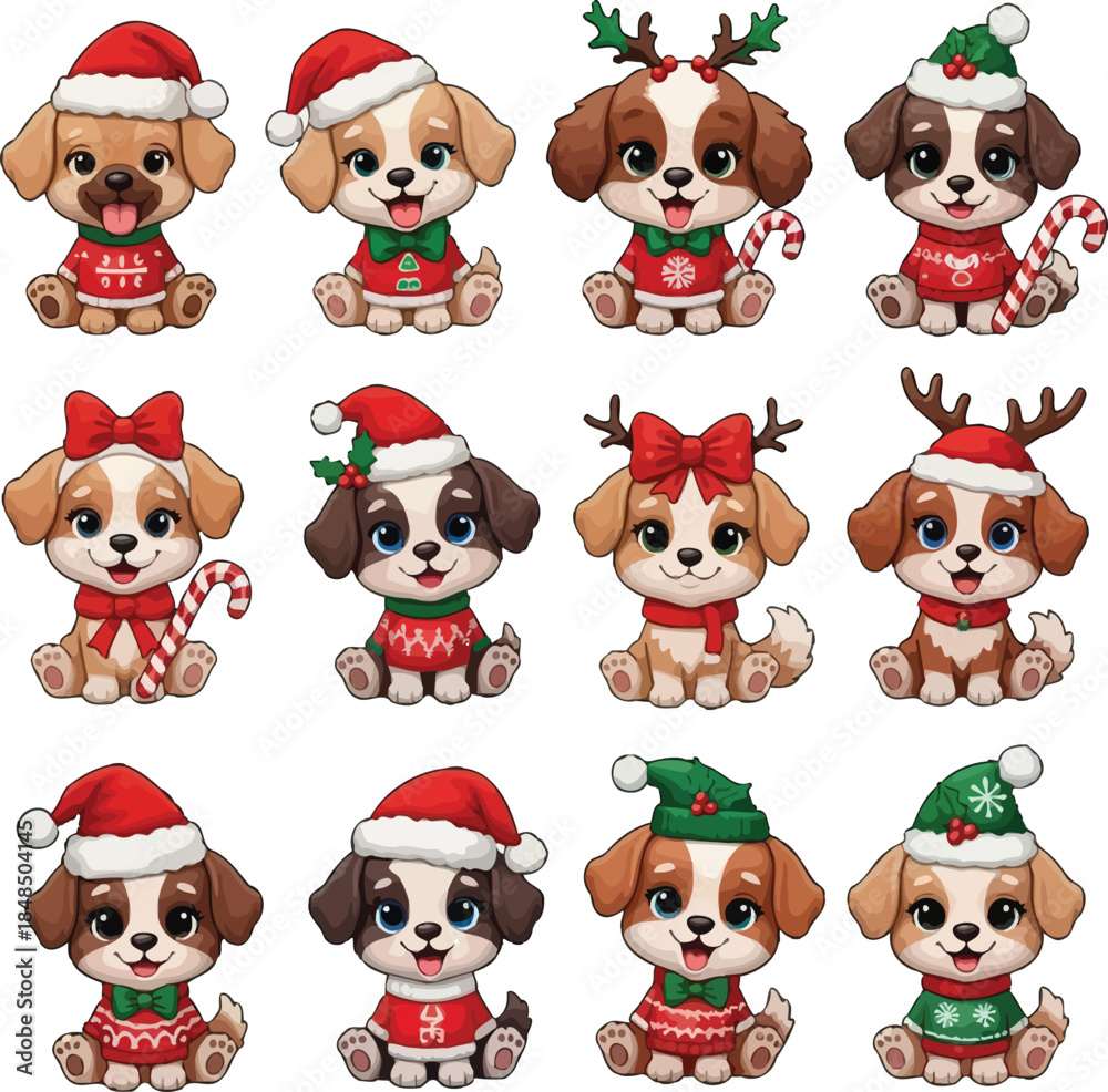 Naklejka premium set of christmas animals