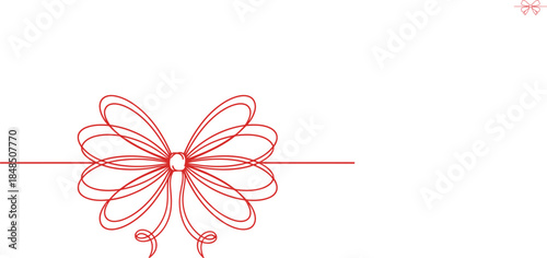 Beautiful red ribbon illustration on white background