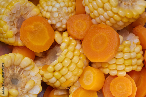 cooked corn and carrot 