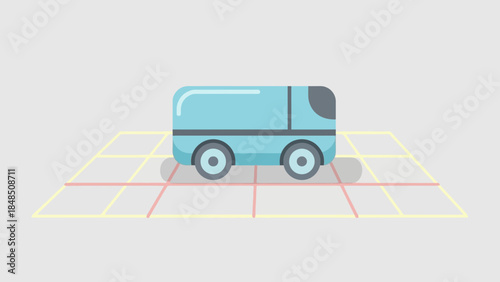 autonomous delivery vehicle navigating urban environment with smart technology