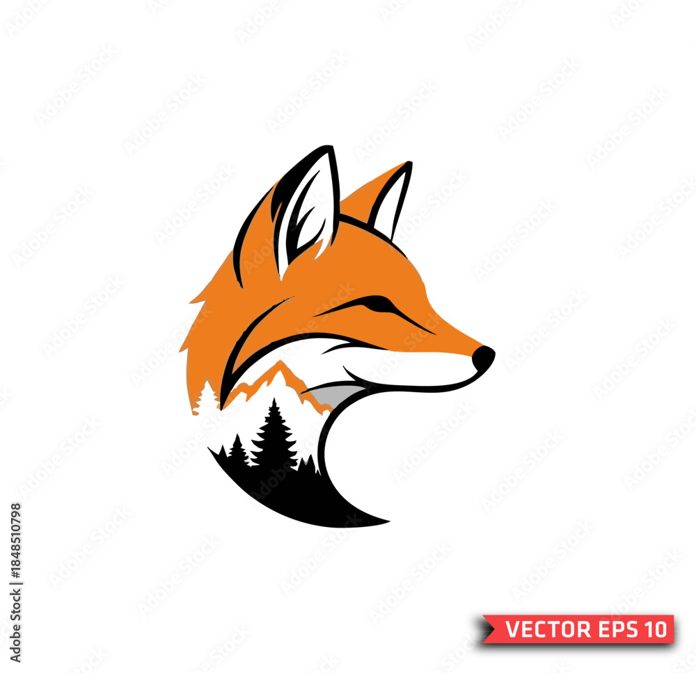 Obraz premium Fox head mascot logo style vector illustration
