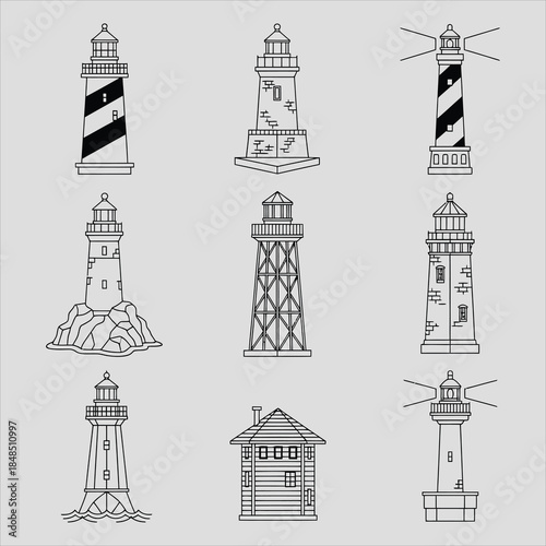 Various lighthouse designs and styles