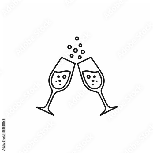 Champagne Toast Celebration Clinking Glasses