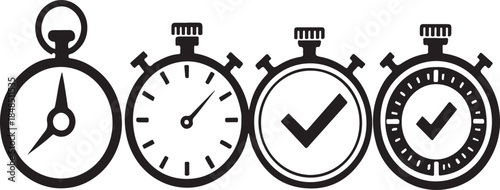 Black Stopwatch and Timer Icon