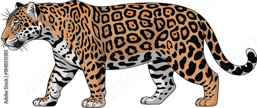 Powerful Wild Leopard Graphics With Detailed Spotted Fur Pattern For Creative Designs