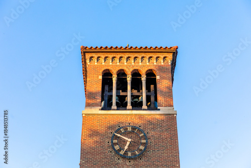 Photos The Historic Miller Bell Tower Against a Clear Blue Sky, Chautauqua Institution,