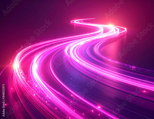 Abstract light trails, isolated on transparent background