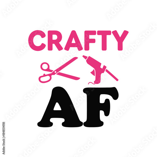 Crafty af typography t-shirt design isolated on transparent background