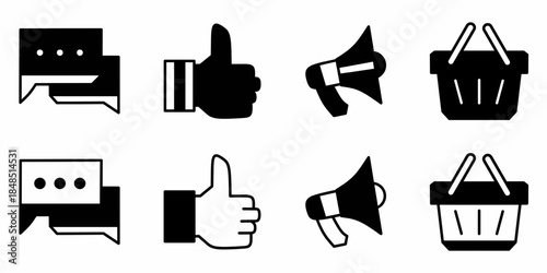 Ecommerce icon on white background. Vector logo ecommerce illustration.