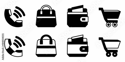 Ecommerce icon on white background. Vector logo ecommerce illustration.