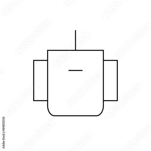 Minimalist Black and White Illustration of a Classic Kettle with Spout and Handle