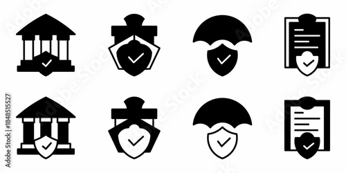 Insurance icon on white background. Vector logo insurance illustration.