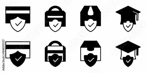 Insurance icon on white background. Vector logo insurance illustration.