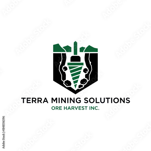 Mining Industry Logo Design Element.