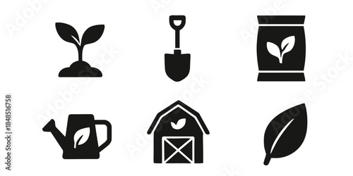 Gardening and agriculture elements as a vector icon set