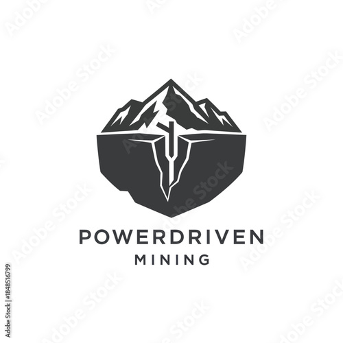 Powerdriven Mining Logo Design Element.