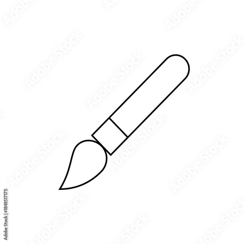 Simple Black and White Paint Brush Outline for Art and Design Projects