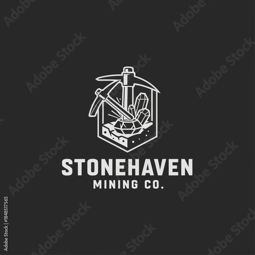 Stonehaven Mining Company Logo Design Element.