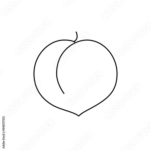 Minimalist Black and White Illustration of a Single Pear