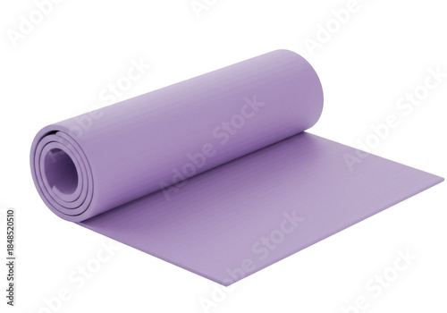 Canvastavla Rolled up light purple yoga mat isolated PNG, fitness equipment for exercise and