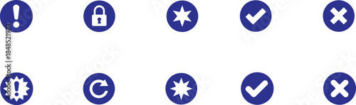 ui icon collection in modern blue style for dashboards mobile apps and interface layouts, vector illustration