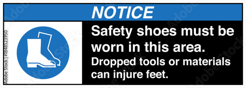 Safety sign NOTICE safety sho...