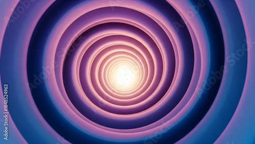 Abstract purple and blue concentric tunnel vortex