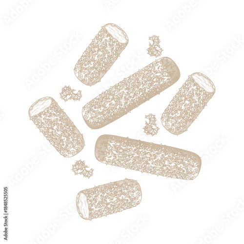 Vector Illustration Logo line art Fish Sticks Fish Fingers isolated