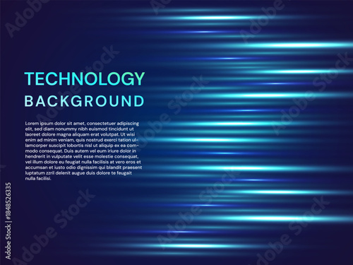 Artificial Intelligence Concept with Futuristic Technology Background. Abstract Blue Light Speed Lines for AI Machine Learning, Big Data Processing, Cyber Network Connectivity and High Tech Vector.