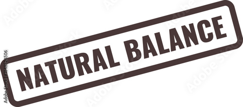 Dark Brown Rectangular Stamp With Bold White Text Reading NATURALBALANCE Keywords