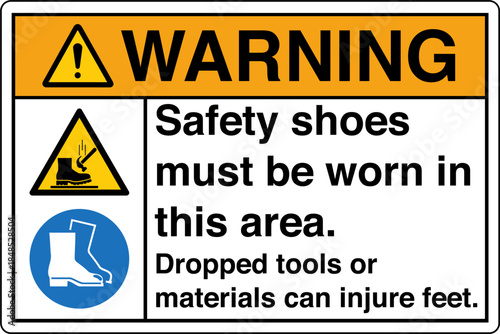 Safety sign WARNING safety sh...