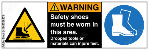 Safety sign WARNING safety sh...
